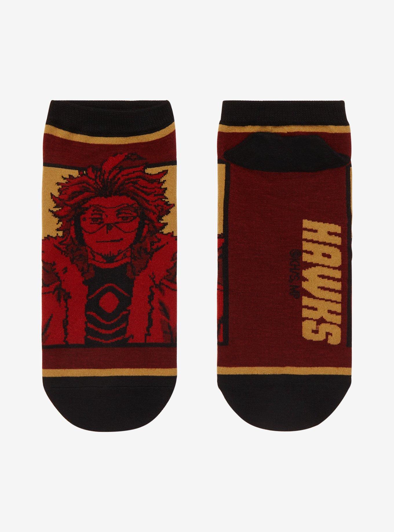 My Hero Academia Hawks Maroon No-Show Socks, , alternate