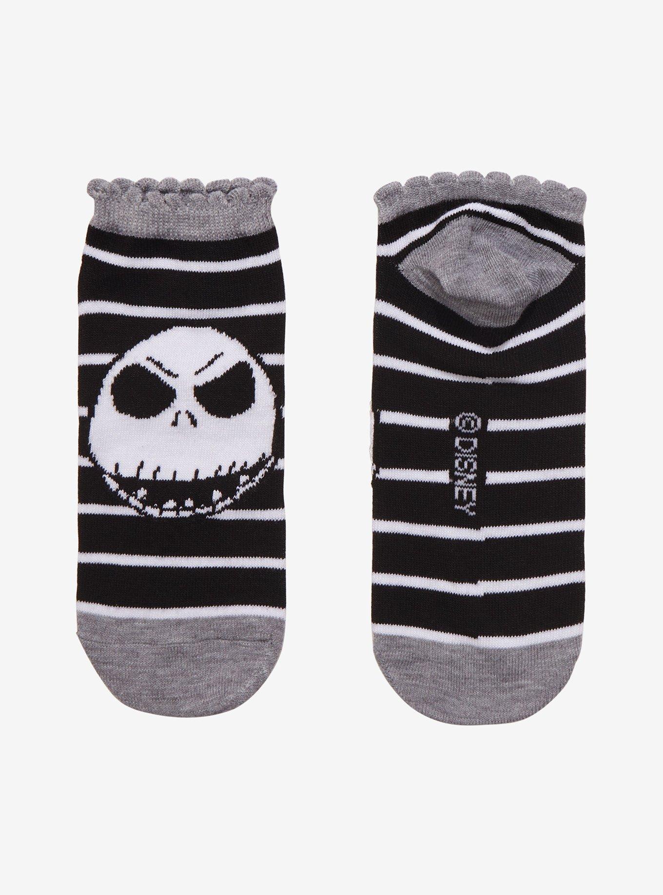 The Nightmare Before Christmas Jack Smile Pinstripe No-Show Socks, , alternate