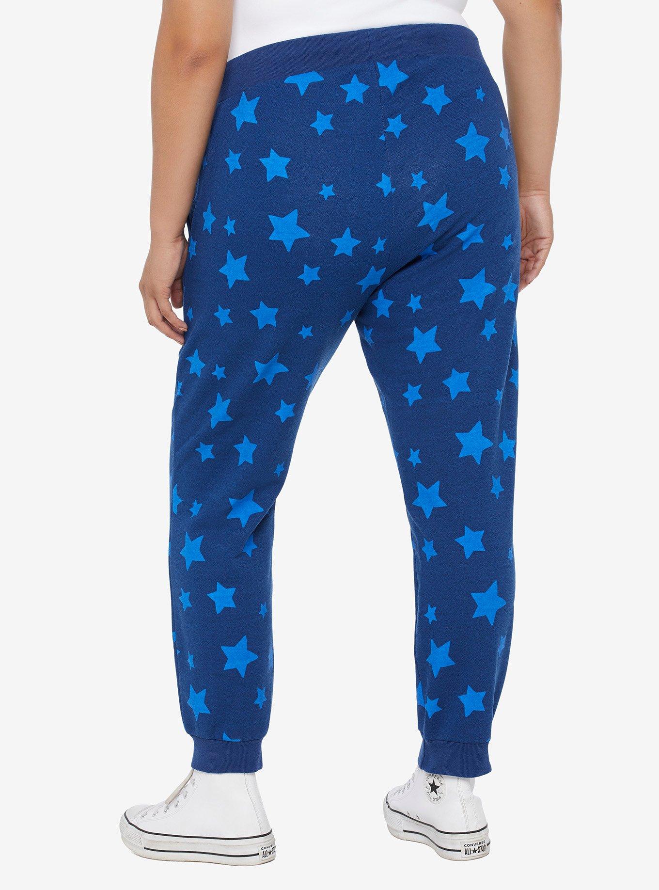 Coraline Star Jogger Sweatpants Plus Size, STARS - WHITE, alternate