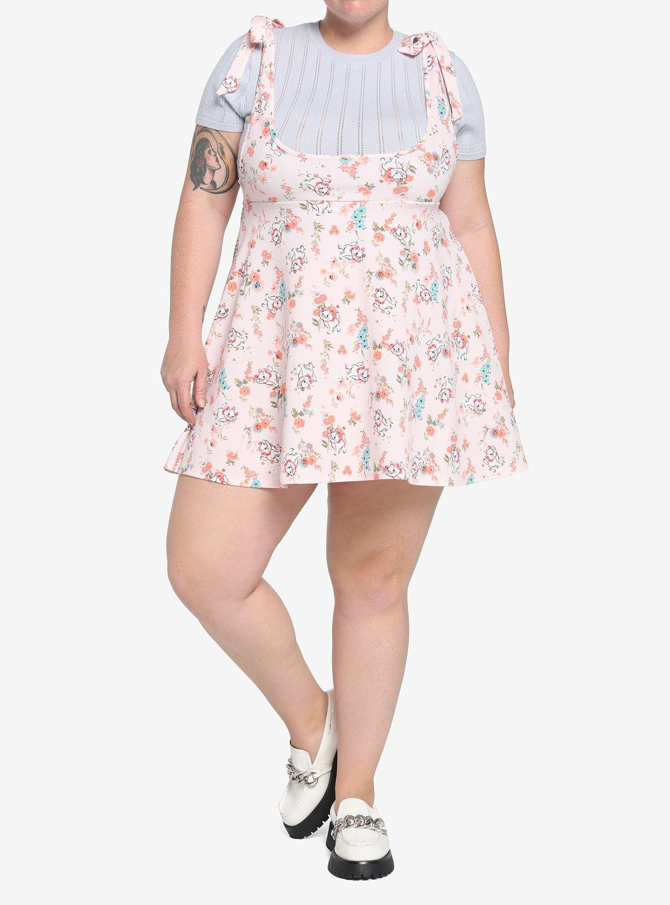 Disney The Aristocats Marie Floral Suspender Skirt Plus Size, MULTI, alternate