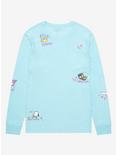 Sanrio Hello Kitty & Friends Floral Scenes Allover Print Long Sleeve T-Shirt, LIGHT BLUE, alternate