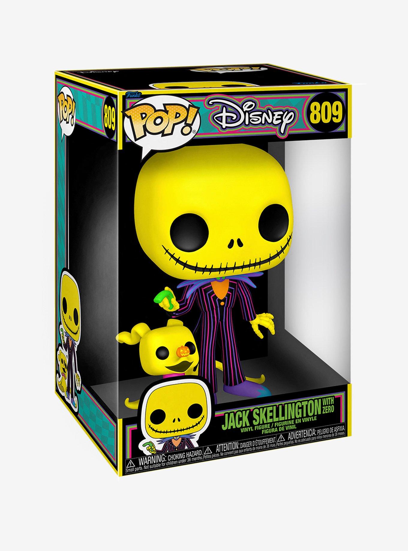 Funko Pop! Disney The Nightmare Before Christmas Jack Skellington with Zero (Blacklight Ver.) Jumbo 10 Inch Vinyl Figures, , alternate