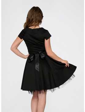 Black Cap Sleeve Swing Dress, , hi-res
