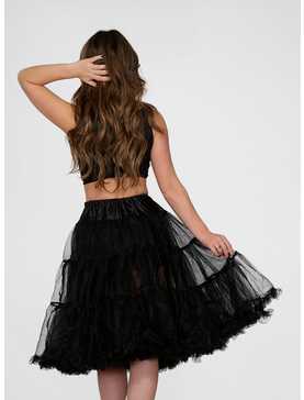 Black Knee Length Ruffle Edge Petticoat, , hi-res