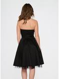 Black Strapless Lace Up Front Dress , BLACK, alternate