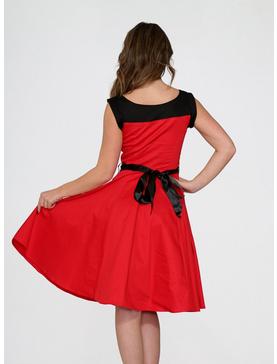 Retro Red Black Swing Dress , , hi-res