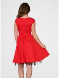 Retro Red Tulle Swing Dress, BLACK  RED, alternate