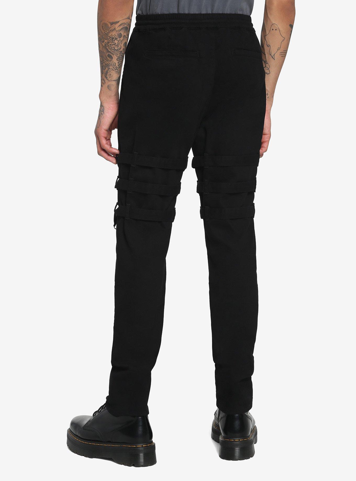 Black Buckle Jogger Pants, BLACK, alternate