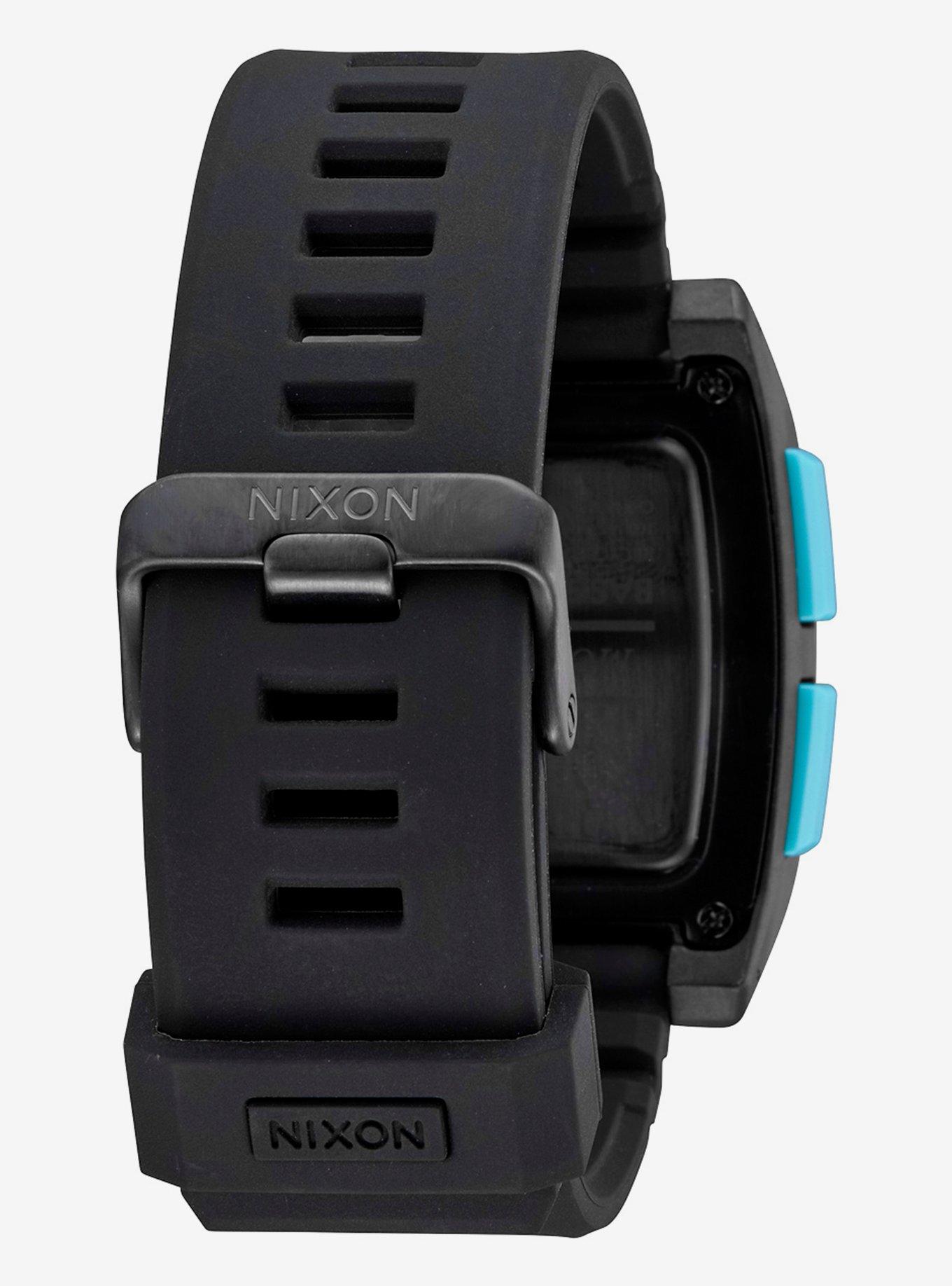 Nixon Base Tide Pro All Black Blue Watch, , hi-res