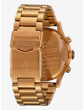 Nixon Sentry Chrono Gold Indigo Watch, , hi-res