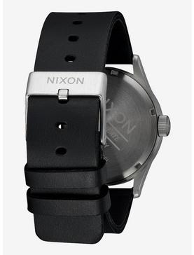 Nixon Sentry Leather All Silver Black Watch, , hi-res