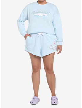 Cinnamoroll Pastel Blue Heart Girls Sweatshirt Plus Size, , hi-res