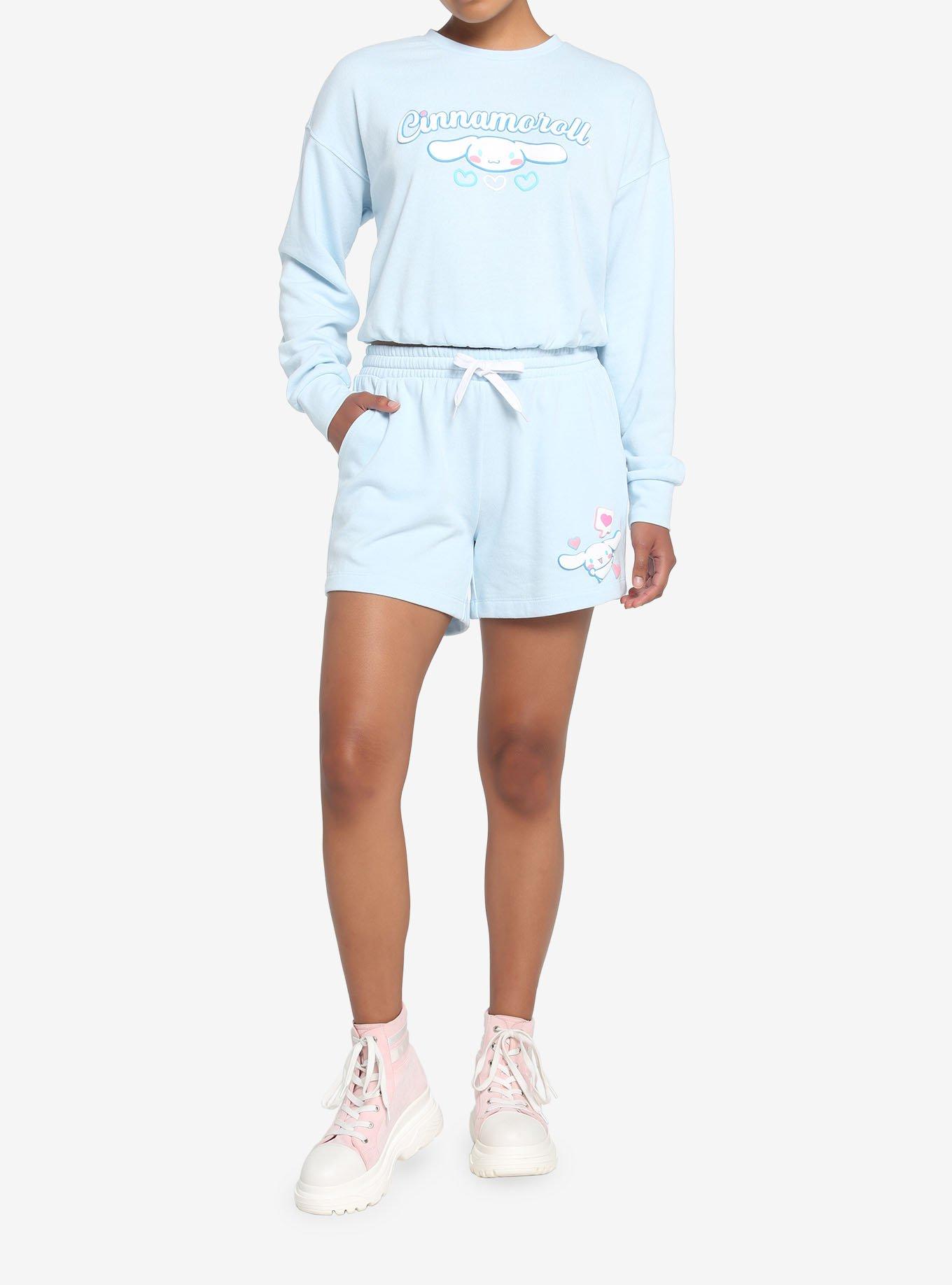 Cinnamoroll Pastel Blue Heart Girls Lounge Shorts, , hi-res