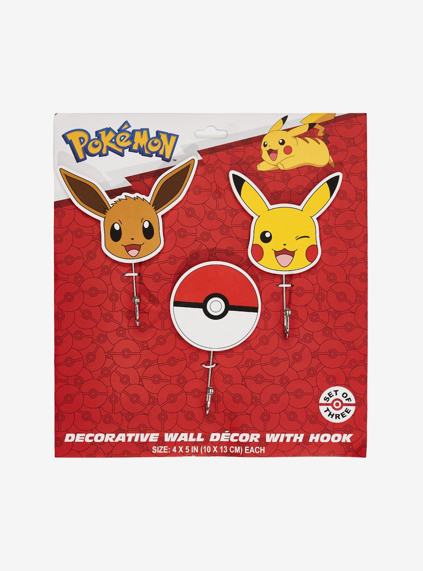 Pok&eacute;mon Pikachu Eevee & Pok&eacute; Ball Wall Hook Set, , alternate