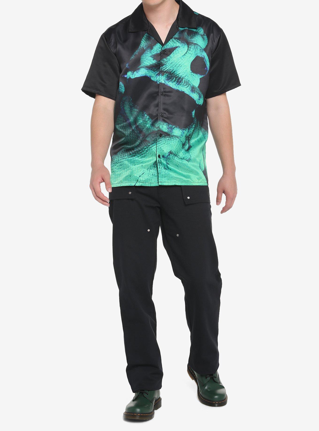 The Nightmare Before Christmas Oogie Boogie's Face Woven Button-Up, , hi-res