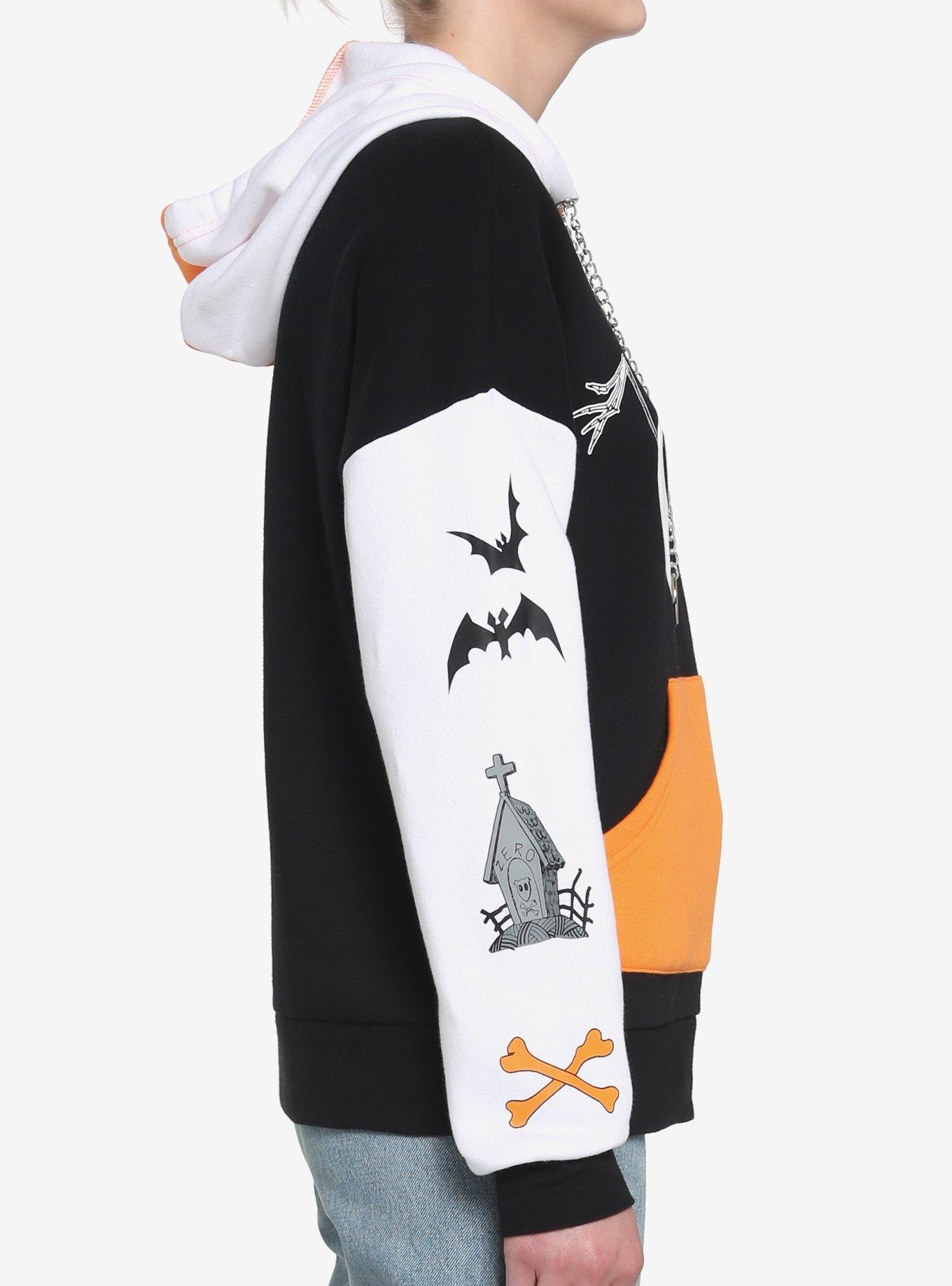 The Nightmare Before Christmas Color-Block Girls Hoodie, MULTI, alternate