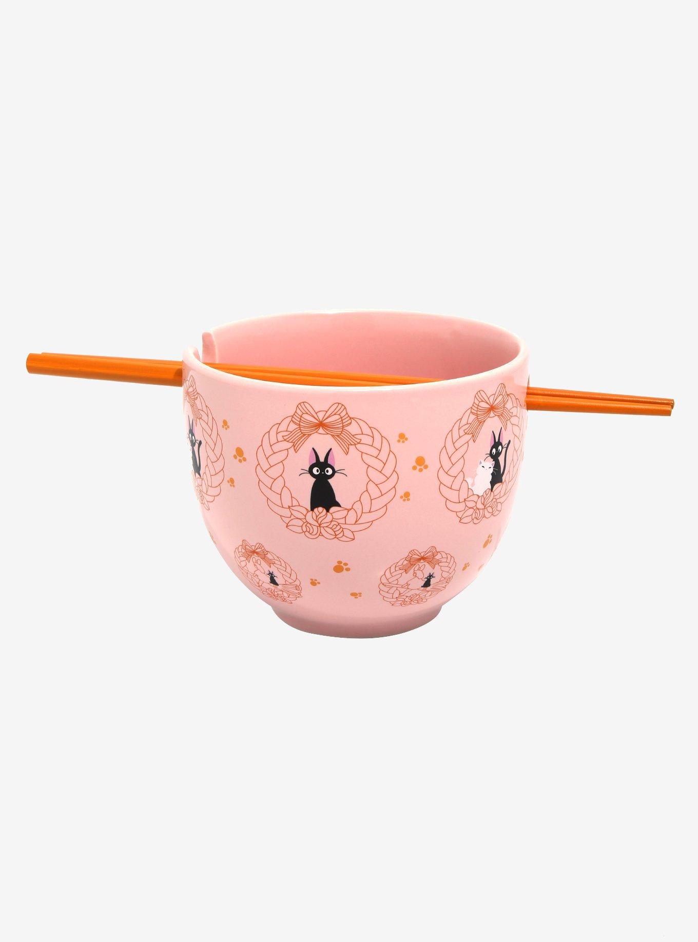 Studio Ghibli Kiki's Delivery Service Jiji Ramen Bowl With Chopsticks, , alternate