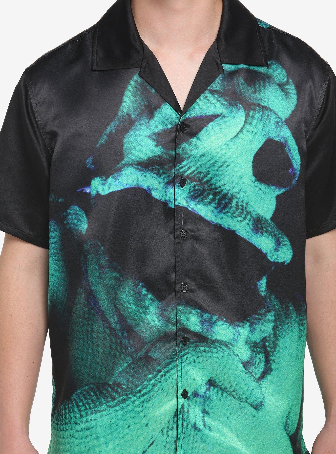 The Nightmare Before Christmas Oogie Boogie's Face Woven Button-Up, MULTI, alternate