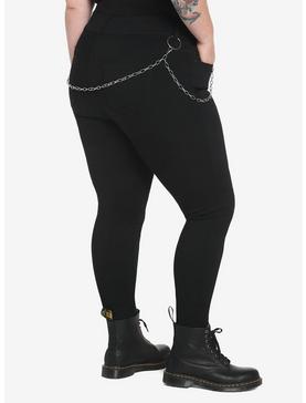 HT Denim Black O-Ring Chain Girls Hi-Rise Super Skinny Jeans Plus Size, , hi-res