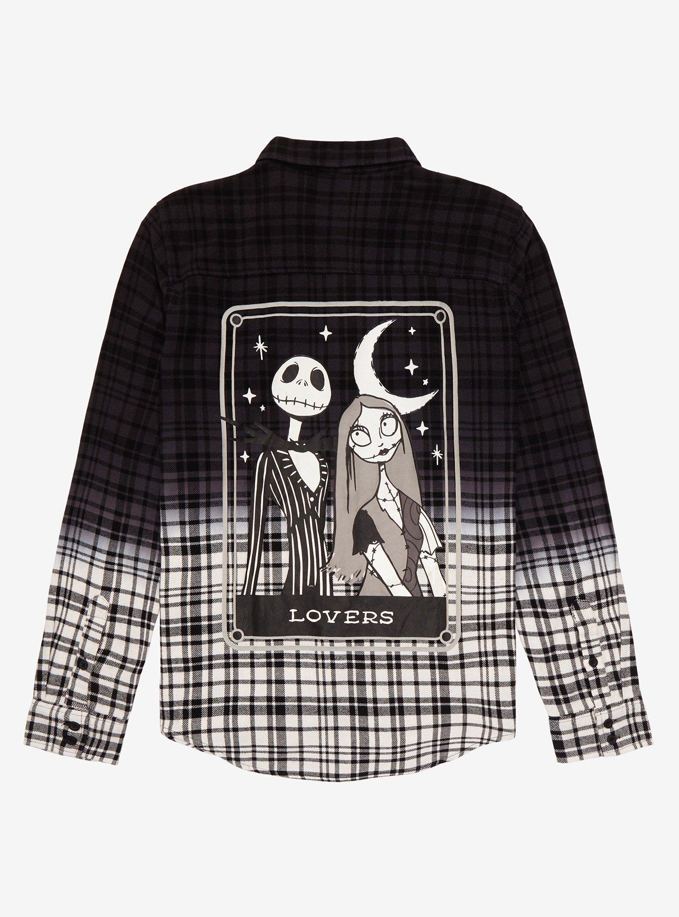 Disney The Nightmare Before Christmas Jack Skellington & Sally Lovers Tarot Card Women&rsquo;s Flannel - BoxLunch Exclusive, MULTI, alternate