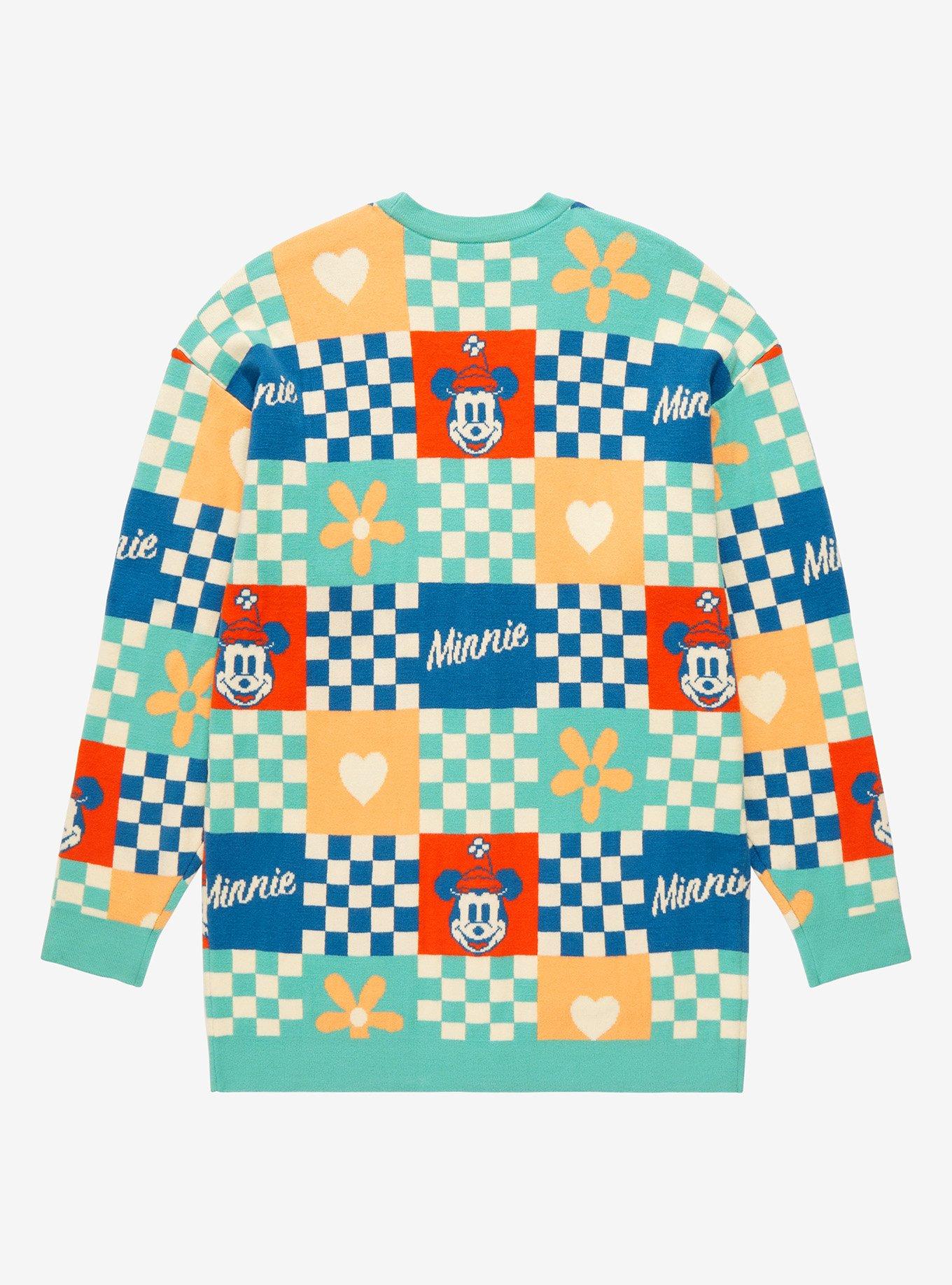 Disney Minnie Mouse Checkered Patchwork Women&rsquo;s Cardigan - BoxLunch Exclusive, MULTI, alternate