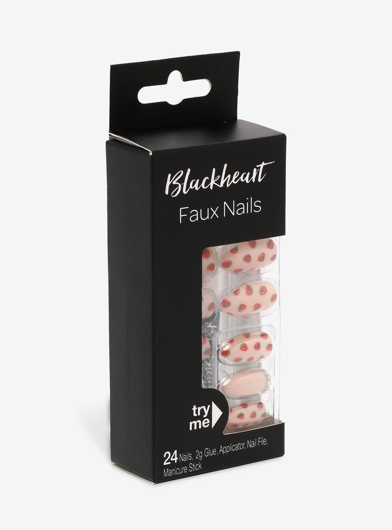 Strawberry Sparkle Faux Nail Set, , alternate