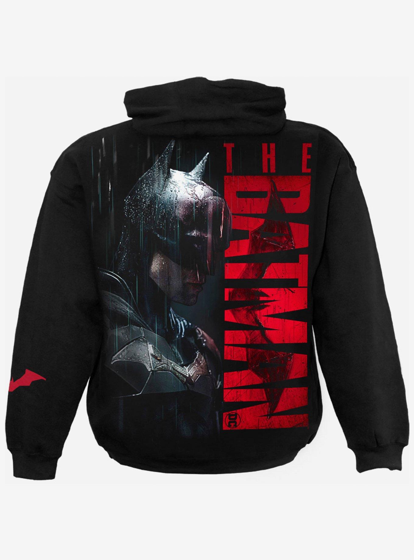 DC Comics The Batman Kapuzenpullover – 'Raining Vengeance' Design, 100% Baumwolle, Schwarz