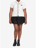 Harry Potter Hogwarts Crest Boxy Girls Woven Button-Up Plus Size, BLACK, alternate
