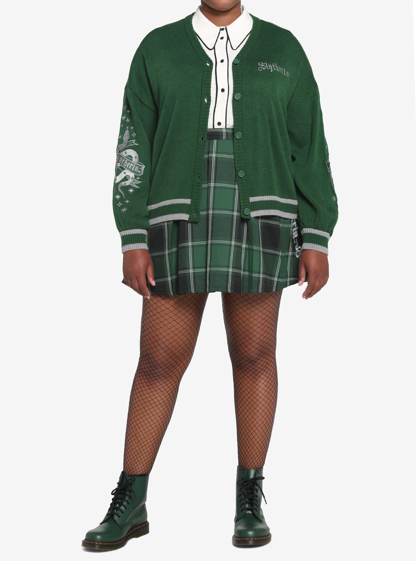 Harry Potter Slytherin Skimmer Cardigan Plus Size, DARK GREEN, alternate