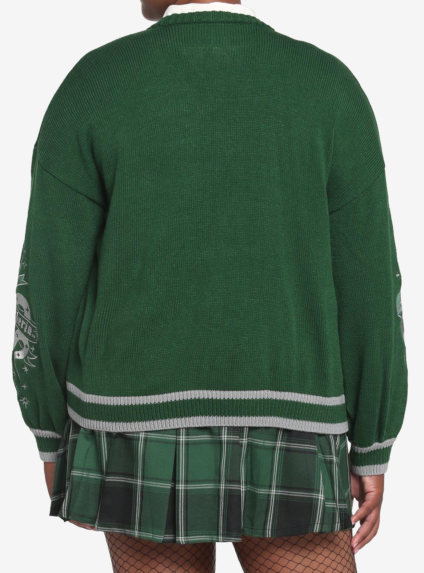 Harry Potter Slytherin Skimmer Cardigan Plus Size, DARK GREEN, alternate