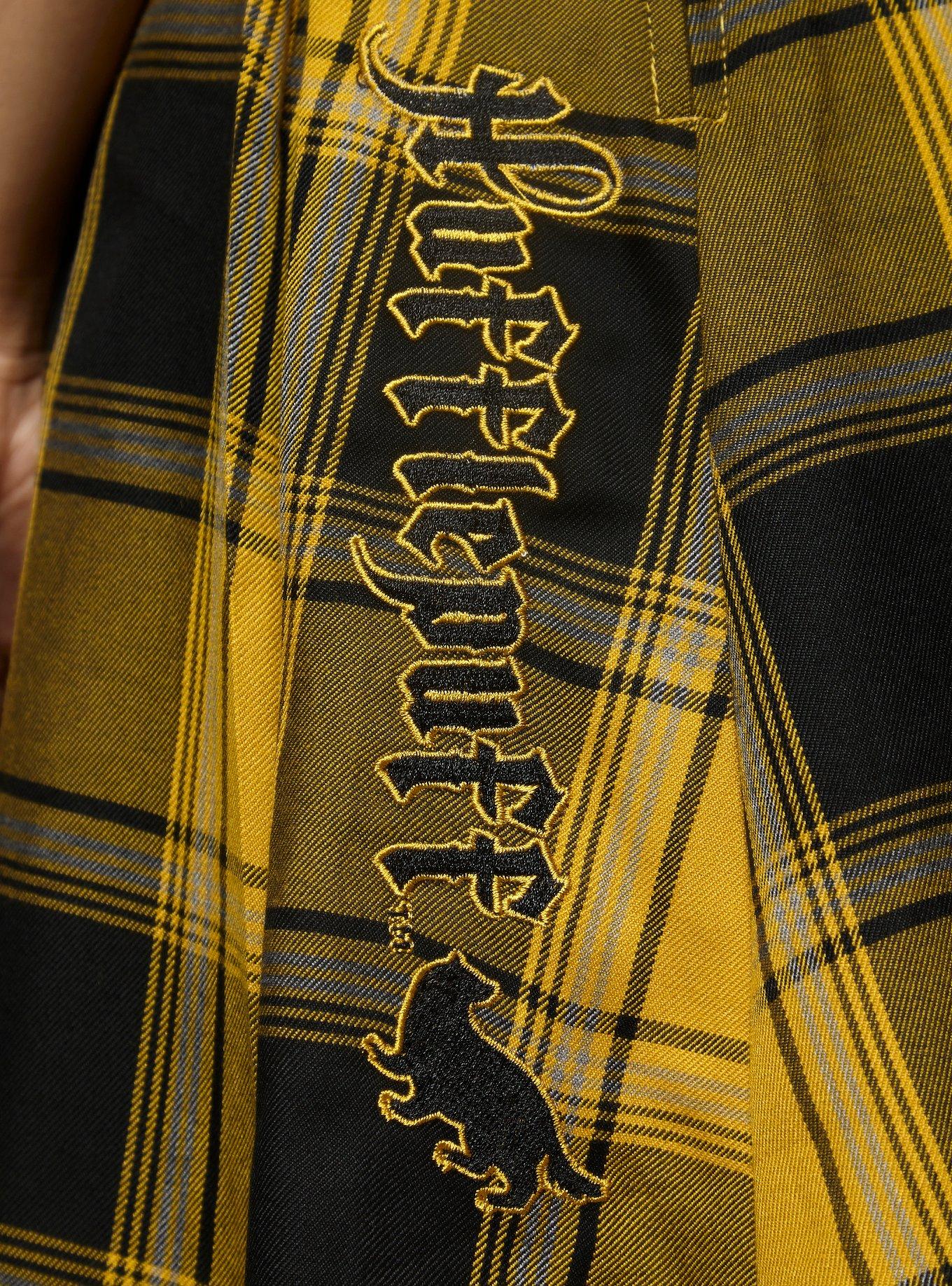 Harry Potter Hufflepuff Pleated Suspender Skirt, PLAID - YELLOW, alternate