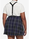 Harry Potter Ravenclaw Pleated Suspender Skirt Plus Size, PLAID - BLUE, alternate