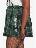 Harry Potter Slytherin Pleated Suspender Skirt Plus Size, PLAID - GREEN, alternate