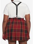 Harry Potter Gryffindor Pleated Suspender Skirt Plus Size, PLAID - RED, alternate