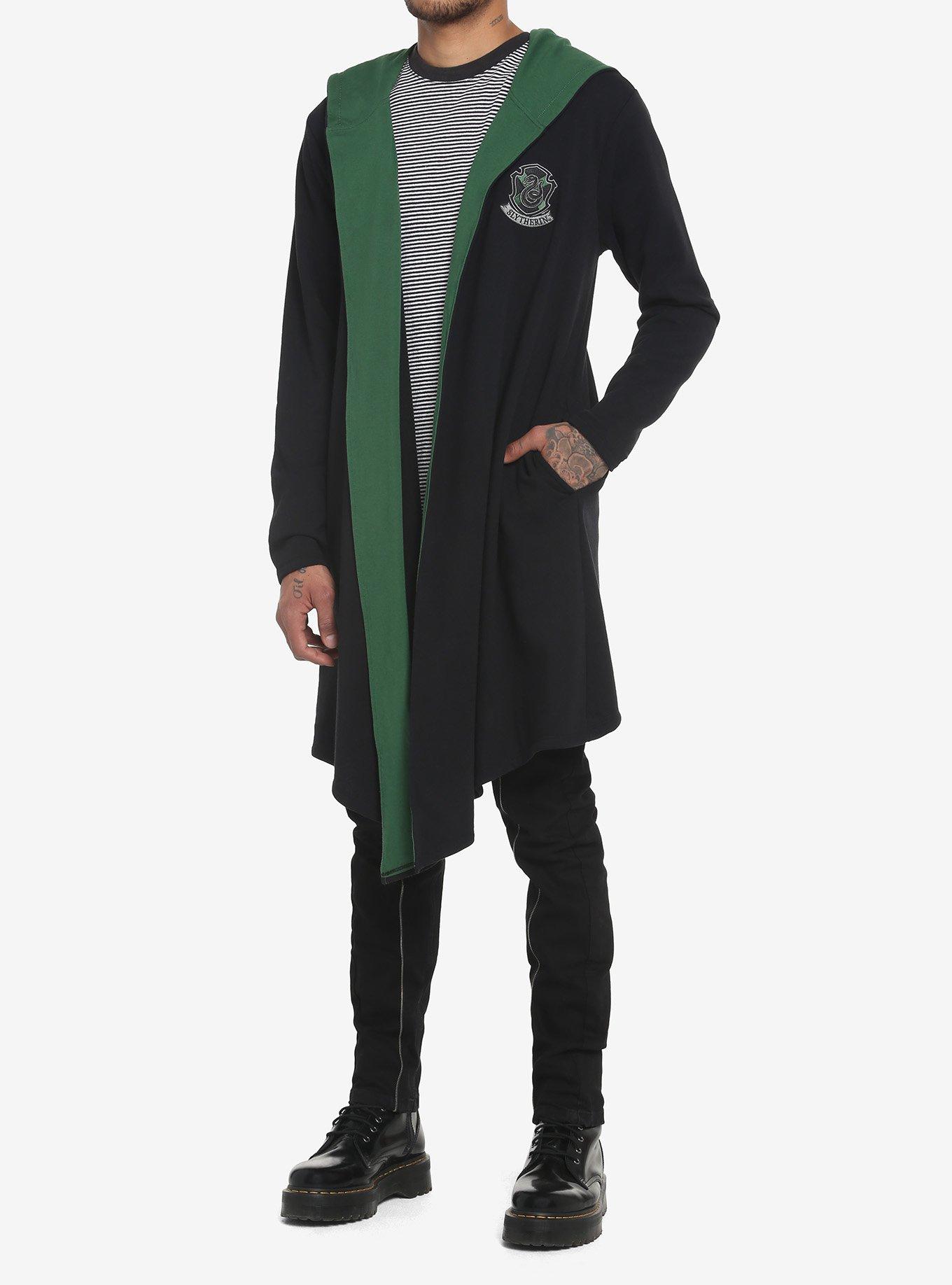Harry Potter Slytherin Hooded Cloak, BLACK  GREEN, alternate