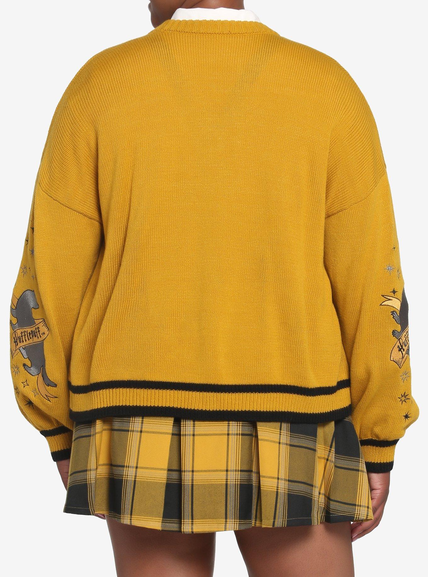 Harry Potter Hufflepuff Skimmer Girls Cardigan Plus Size, MULTI, alternate