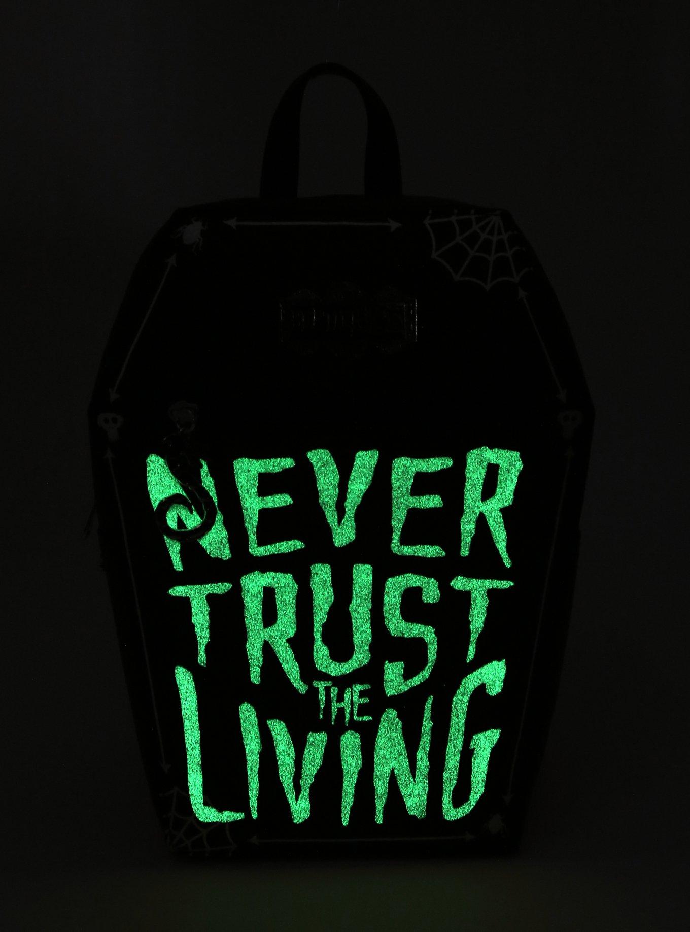 Beetlejuice Never Trust The Living Glow-In-The-Dark Coffin Mini Backpack, , alternate