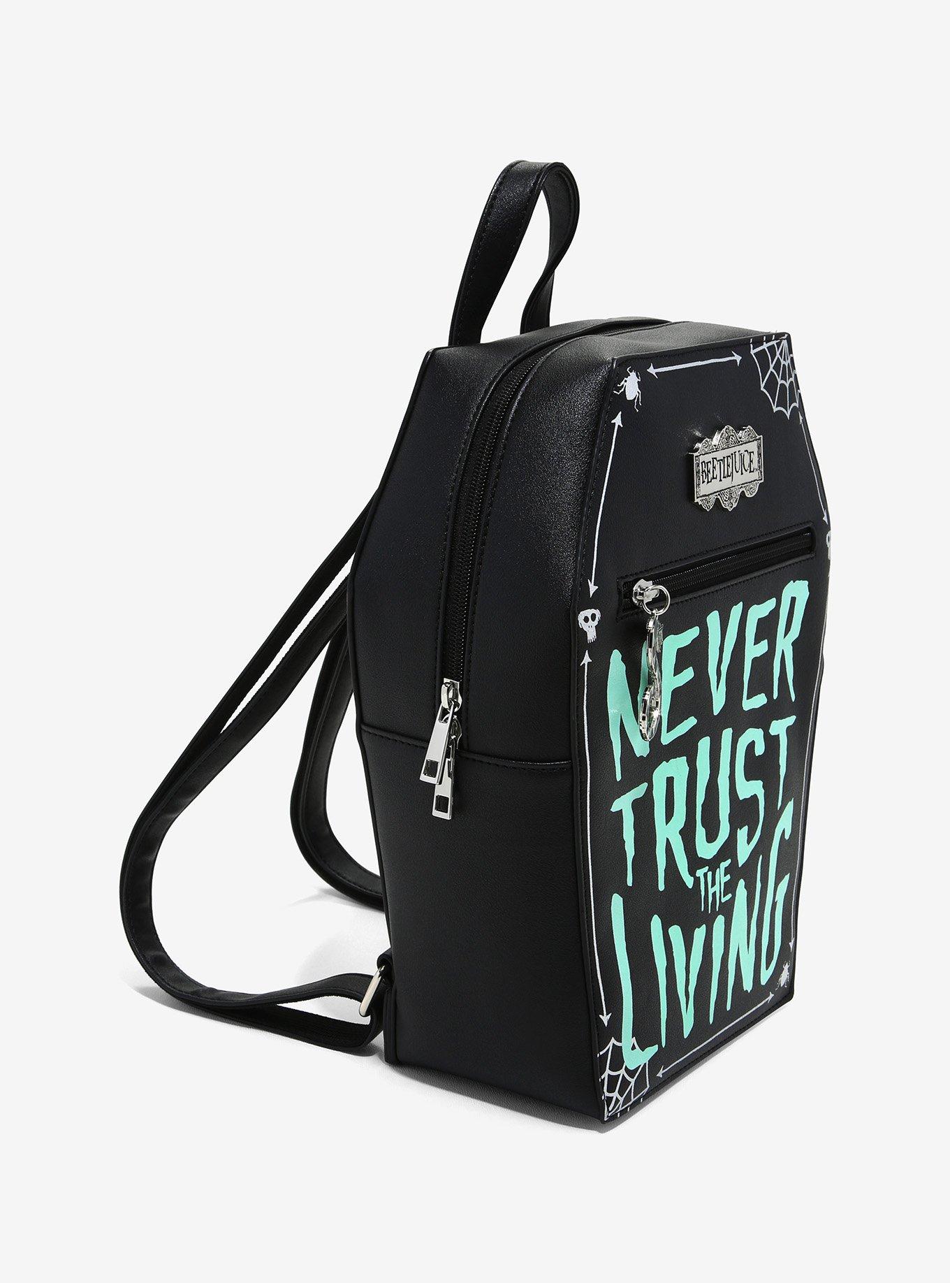 Beetlejuice Never Trust The Living Glow-In-The-Dark Coffin Mini Backpack, , alternate