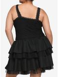 Black Lace Girls Tank Top Plus Size, BLACK, alternate