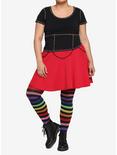 Rainbow Stitch Girls Crop T-Shirt Plus Size, BLACK, alternate