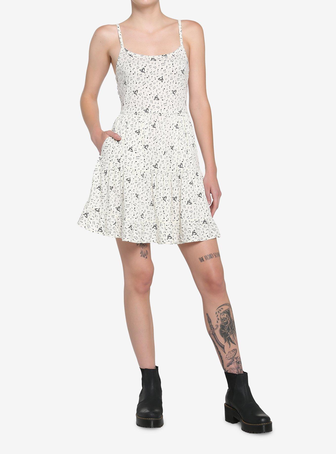 Ivory Music Note Tiered Dress, IVORY, alternate