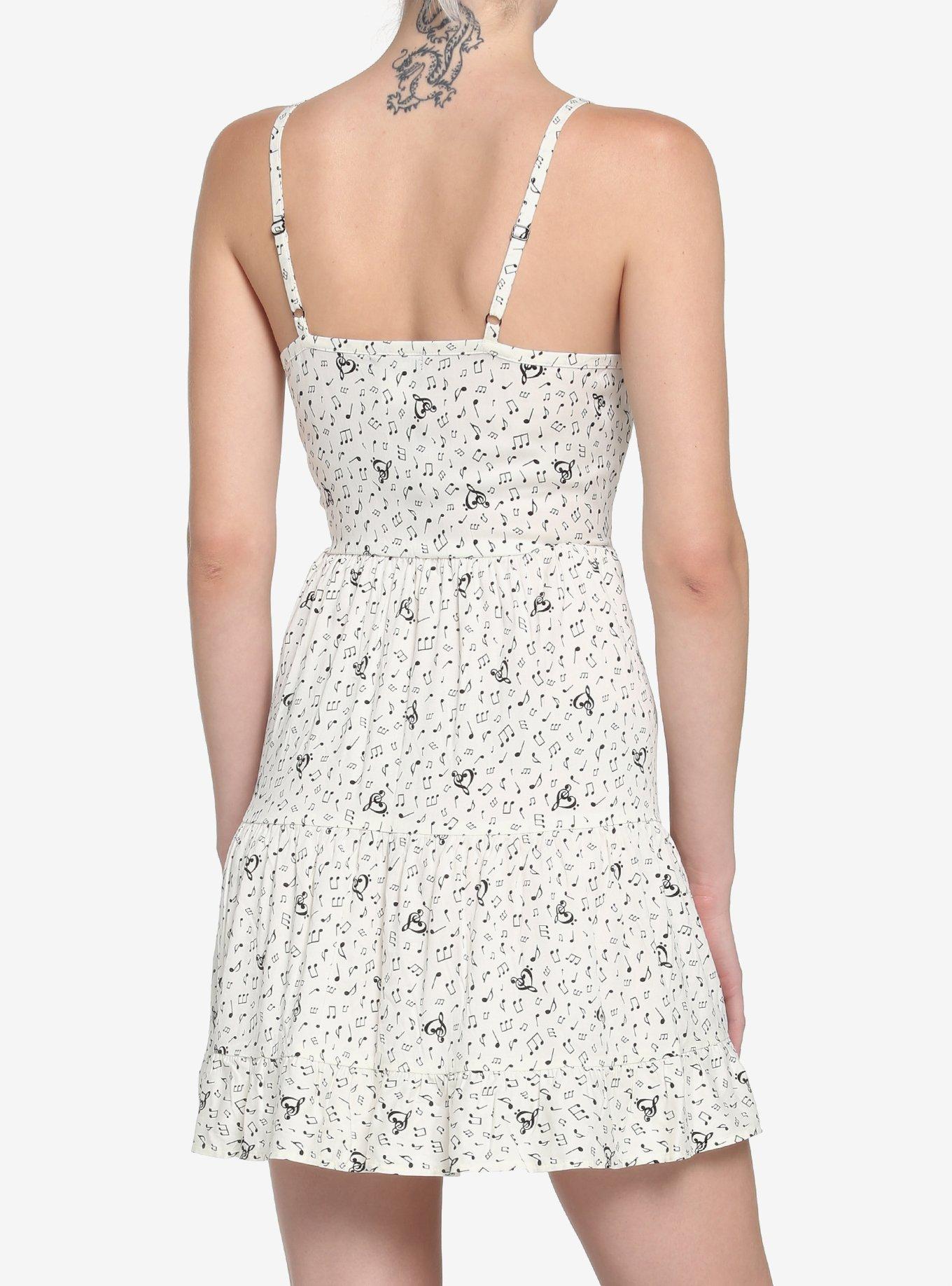 Ivory Music Note Tiered Dress, IVORY, alternate