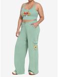 Mushroom Flower Girls Lounge Pants Plus Size, SAGE GREEN, alternate