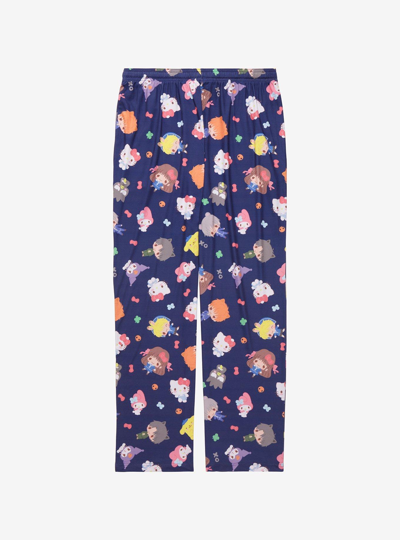 Fruits Basket x Hello Kitty and Friends Allover Print Sleep Pants - BoxLunch Exclusive, BLUE, alternate