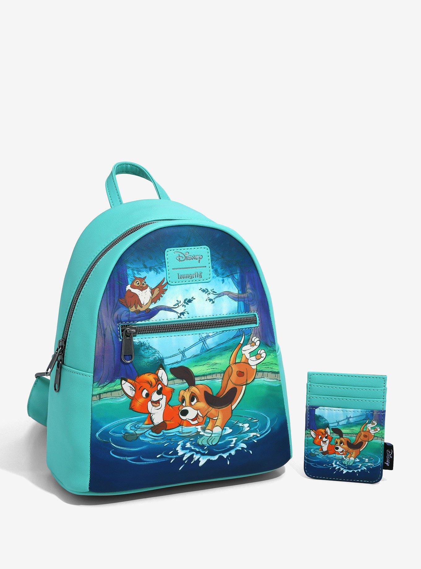 Good Loungefly Disney fox and the hound water splash scene backpack