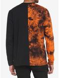 Black & Orange Horrific Split Wash Long-Sleeve T-Shirt, BLACK, alternate