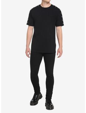 Black Grommet Sleeve T-Shirt, , hi-res