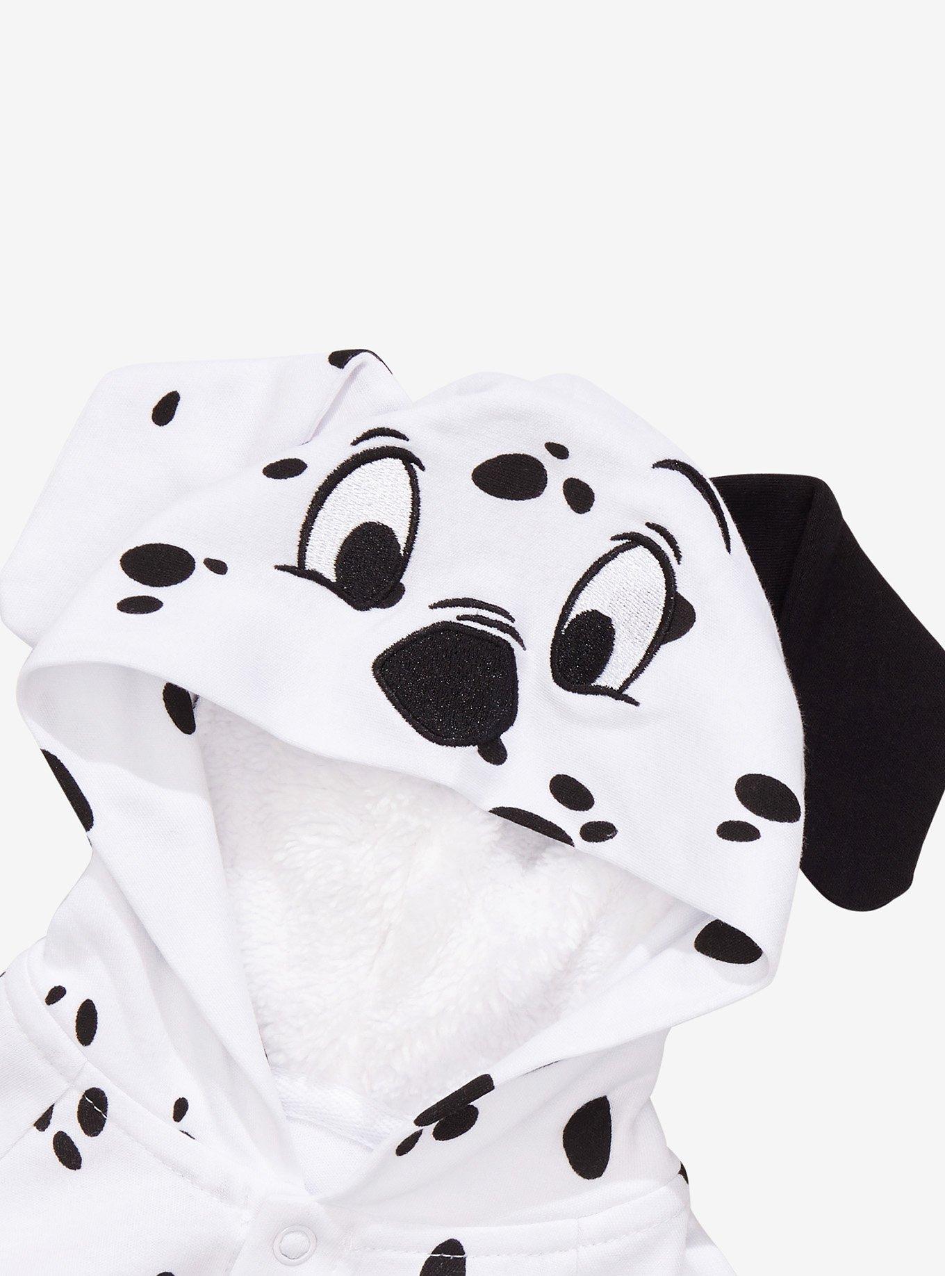 Disney 101 Dalmatians Puppy Eared Hood Full-Body Infant One-Piece, BLACK, alternate