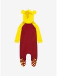 Disney Winnie the Pooh Eared Hood Full-Body Infant One-Piece, RED, alternate