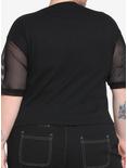 Skeleton Hands Mesh Girls T-Shirt Plus Size, BLACK, alternate